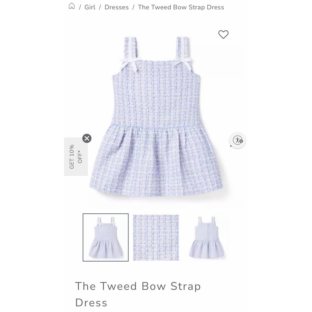 Janie and Jack Tweed Bow Strap Dress Size 2T NWT Drop Waist Boucle NEW